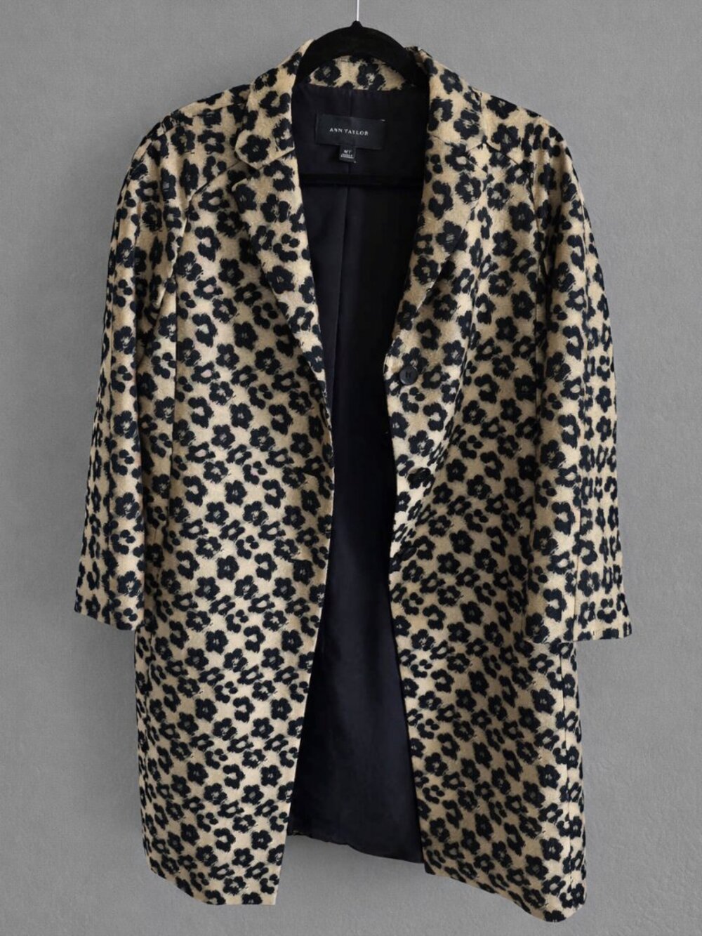 Ann Taylor Leopard Print Coat - Medium Tall